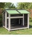 vidaXL Dog Kennel Grey 96x87x80,5 cm Solid Wood Pine
