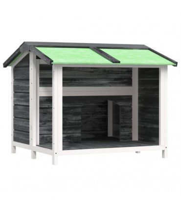 vidaXL Dog Kennel Grey 96x87x80,5 cm Solid Wood Pine