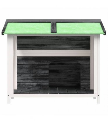 vidaXL Dog Kennel Grey 96x87x80,5 cm Solid Wood Pine