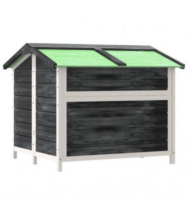 vidaXL Dog Kennel Grey 96x87x80,5 cm Solid Wood Pine