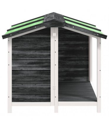 vidaXL Dog Kennel Grey 96x87x80,5 cm Solid Wood Pine