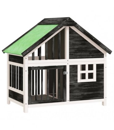 vidaXL Dog Kennel Grey 96x60,5x87 cm Solid Wood Pine