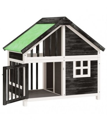 vidaXL Dog Kennel Grey 96x60,5x87 cm Solid Wood Pine