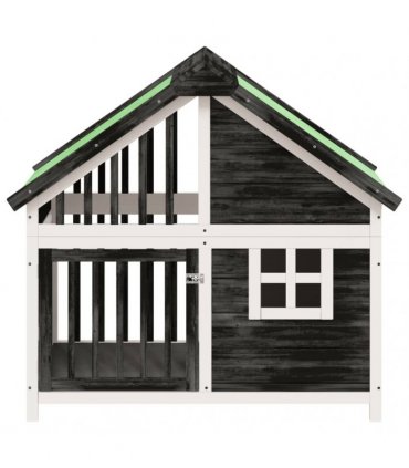 vidaXL Dog Kennel Grey 96x60,5x87 cm Solid Wood Pine