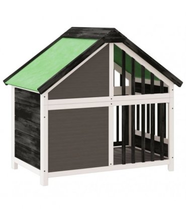 vidaXL Dog Kennel Grey 96x60,5x87 cm Solid Wood Pine