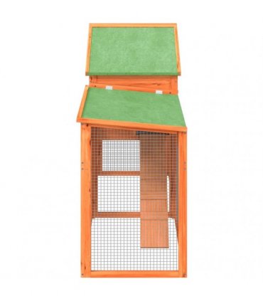 vidaXL Rabbit Hutch Brown 185,5x60,5x109,5 cm Solid Wood Pine