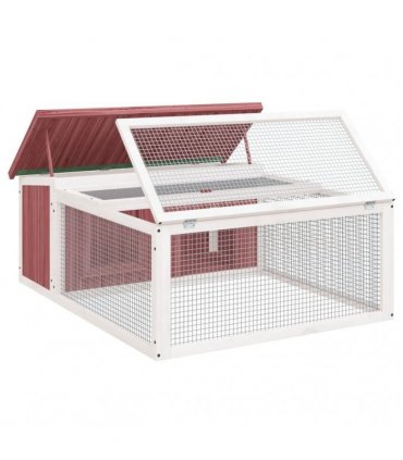 vidaXL Rabbit Hutch Mocha 117,5x97x47,5 cm Solid Wood Pine