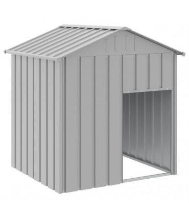 vidaXL Dog House with Roof Light Grey 117x103x123 cm Galvanised Steel