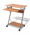 vidaXL Compact Computer Desk with Pull-out Keyboard Tray Brown