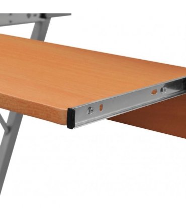 vidaXL Compact Computer Desk with Pull-out Keyboard Tray Brown