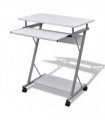 vidaXL Compact Computer Desk with Pull-out Keyboard Tray White