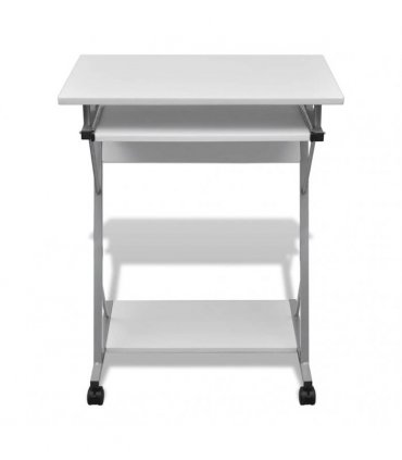 vidaXL Compact Computer Desk with Pull-out Keyboard Tray White