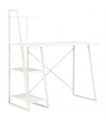 vidaXL Desk with Shelving Unit White 102x50x117 cm