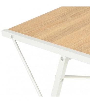 vidaXL Desk with Shelf White and Oak 116x50x93 cm