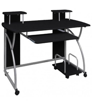 vidaXL Computer Desk Black 110x52x88.5 cm Engineered Wood