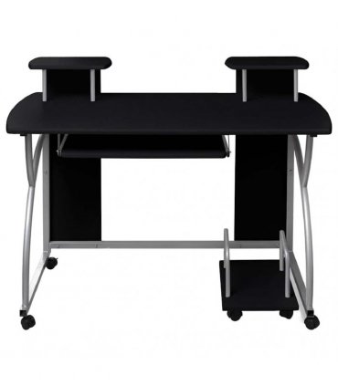 vidaXL Computer Desk Black 110x52x88.5 cm Engineered Wood