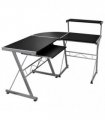 vidaXL Corner Computer Desk Black 132x112x99 cm Engineered Wood