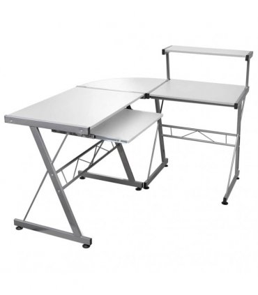 vidaXL Corner Computer Desk White 132x112x99 cm Engineered Wood