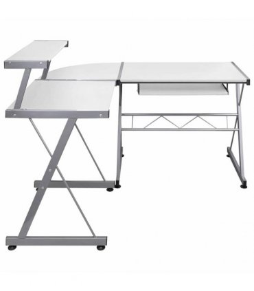 vidaXL Corner Computer Desk White 132x112x99 cm Engineered Wood