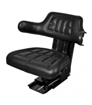 vidaXL Tractor Seat with Suspension Black