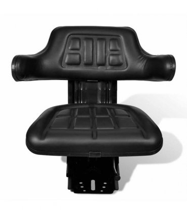 vidaXL Tractor Seat with Suspension Black