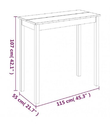 vidaXL Bar Table MDF Black 115x55x107 cm