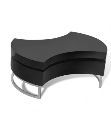 vidaXL Coffee Table Shape-Adjustable High Gloss Black