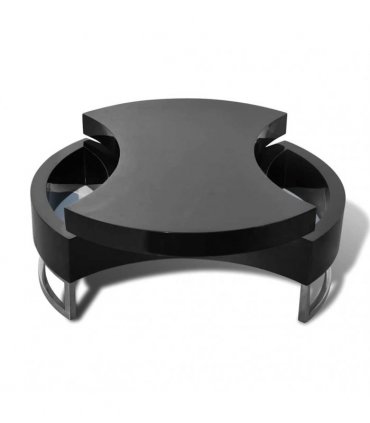 vidaXL Coffee Table Shape-Adjustable High Gloss Black