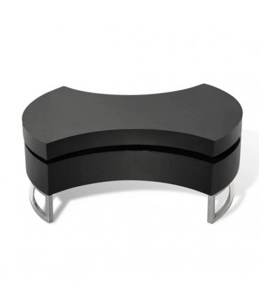 vidaXL Coffee Table Shape-Adjustable High Gloss Black