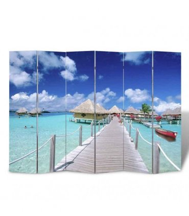 vidaXL Folding Room Divider 217x170 cm Beach