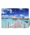 vidaXL Folding Room Divider 217x170 cm Beach