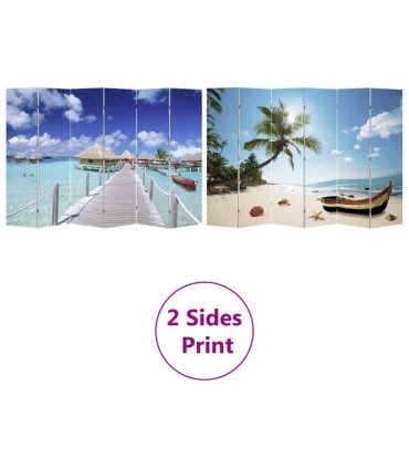 vidaXL Folding Room Divider 217x170 cm Beach