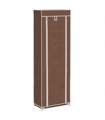 vidaXL Fabric Shoe Cabinet with Cover 57 x 29 x 162 cm Brown