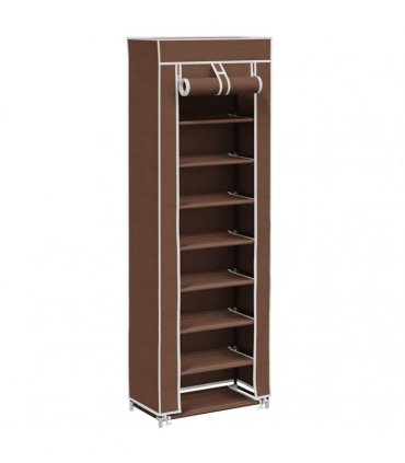 vidaXL Fabric Shoe Cabinet with Cover 57 x 29 x 162 cm Brown