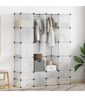 vidaXL Modular Cabinet with 18 Compartments White 37 x 146 x 180,5 cm