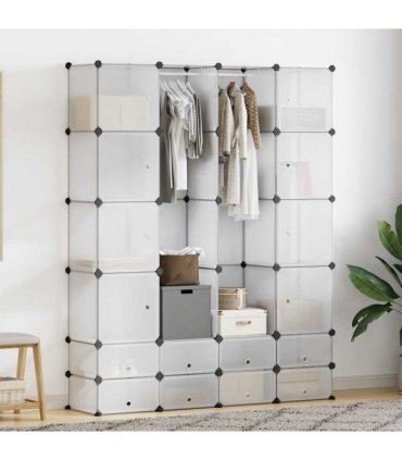 vidaXL Modular Cabinet with 18 Compartments White 37 x 146 x 180,5 cm