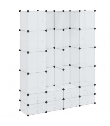 vidaXL Modular Cabinet with 18 Compartments White 37 x 146 x 180,5 cm