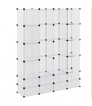 vidaXL Modular Cabinet with 18 Compartments White 37 x 146 x 180,5 cm