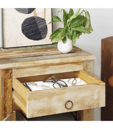 vidaXL End Table with 1 Drawer 1 Door Reclaimed Wood