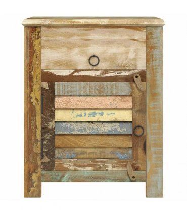 vidaXL End Table with 1 Drawer 1 Door Reclaimed Wood