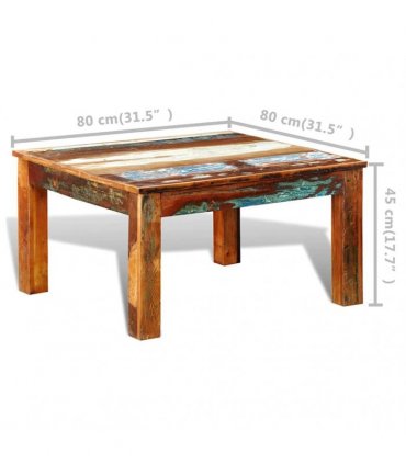 vidaXL Coffee Table Square Reclaimed Wood