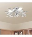 Ceiling Lamp with White & Transparent Acrylic Crystal Leaf Arms for 3 E14 Bulbs