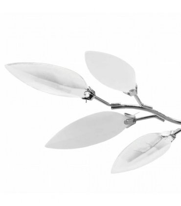 Ceiling Lamp with White & Transparent Acrylic Crystal Leaf Arms for 3 E14 Bulbs