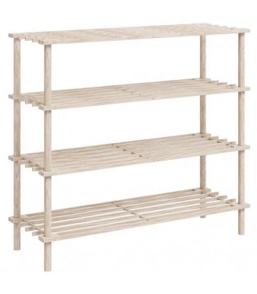 vidaXL 4-Tier Shoe Racks 2 pcs Solid Fir Wood