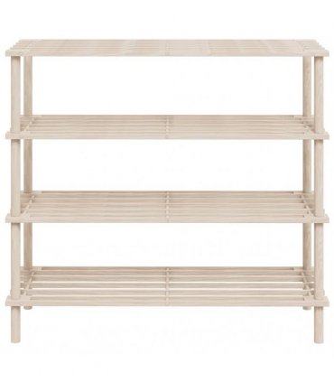 vidaXL 4-Tier Shoe Racks 2 pcs Solid Fir Wood