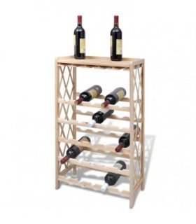 vidaXL Wine Rack for 25 Bottles Solid Fir Wood