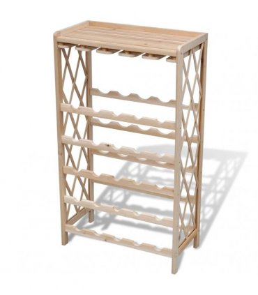 vidaXL Wine Rack for 25 Bottles Solid Fir Wood