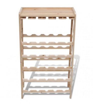 vidaXL Wine Rack for 25 Bottles Solid Fir Wood