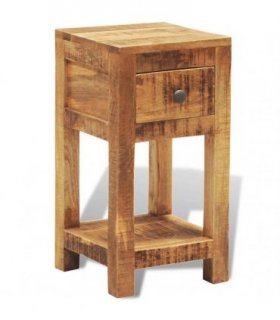 vidaXL Nightstand with 1 Drawer Solid Mango Wood