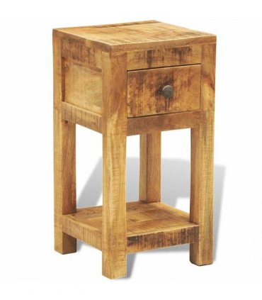 vidaXL Nightstand with 1 Drawer Solid Mango Wood